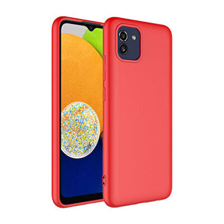Samsung Galaxy A03 Kılıf İçi Telefonu Çizmeyen Kadife Kaplı Dışı Soft Yapılı Esnek Lansman Kapak RYC/Mara