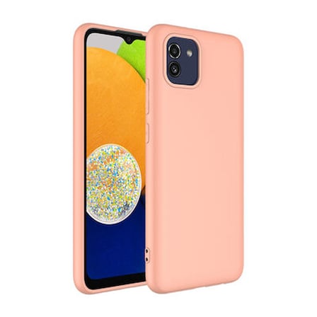 Samsung Galaxy A03 Kılıf İçi Telefonu Çizmeyen Kadife Kaplı Dışı Soft Yapılı Esnek Lansman Kapak RYC/Mara