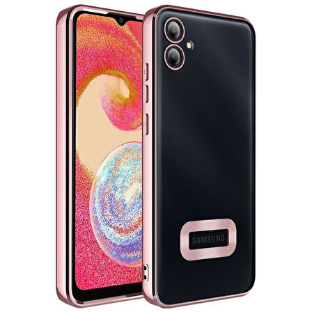 Samsung Galaxy A04E Kılıf Kenarları Lazer Renkli ve Logo Detaylı Şık Esnek Premium Silikon Kapak RYC/Omega