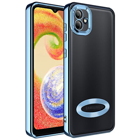 Samsung Galaxy A04 Kılıf Kenarları Lazer Renkli ve Logo Detaylı Şık Esnek Premium Silikon Kapak RYC/Omega