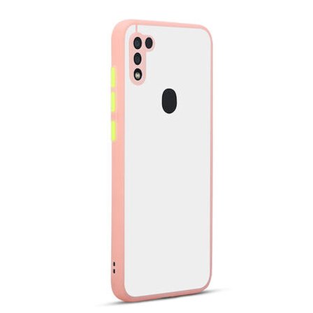 Samsung Galaxy A11 Kenarları Renkli Arkası Buğulu Şık Hux Silikon Kılıf
