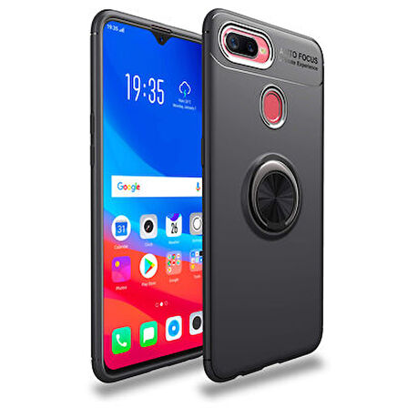 Oppo A12  Kılıf Yüzüklü Sağlam Esnek Ringo Silikon Kapak