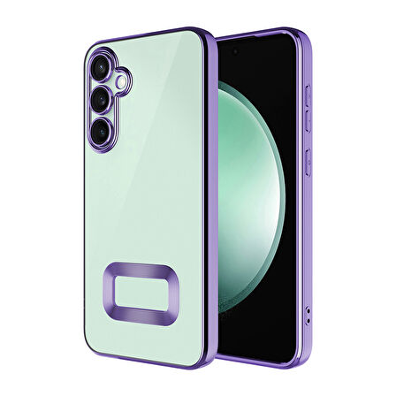 Samsung Galaxy A16 Kılıf Kenarları Lazer Renkli ve Logo Detaylı Şık Esnek Premium Silikon Kapak RYC/Omega