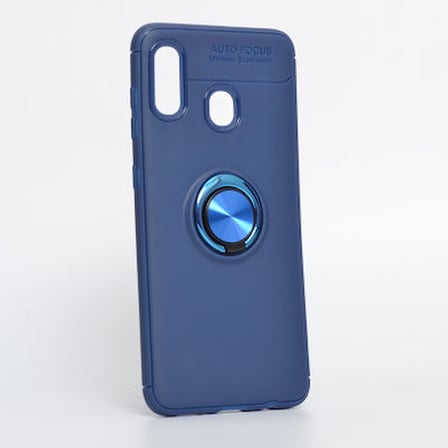 Samsung Galaxy A30 Ultra Koruma Sağlayan Stant Özellikli Yüzüklü Ravel Silikon Kılıf