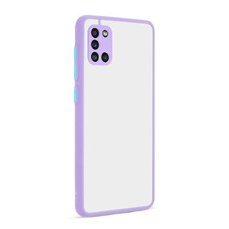 Samsung Galaxy A31 Kılıf Arkası Buğulu Kenarları Renkli Sert Premium Silikon Kapak RCV/Hux