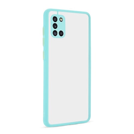 Samsung Galaxy A31 Kılıf Arkası Buğulu Kenarları Renkli Sert Premium Silikon Kapak RCV/Hux