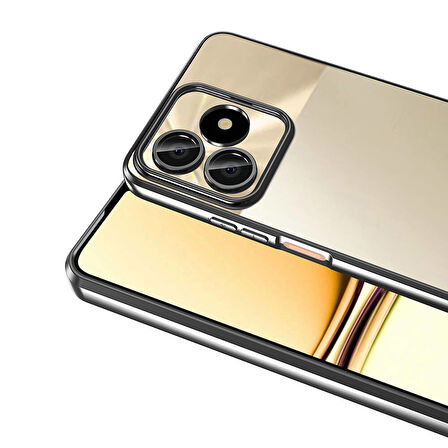 Samsung Galaxy A34 Kılıf Kenarları Lazer Renkli ve Logo Detaylı Şık Esnek Premium Silikon Kapak RYC/Omega