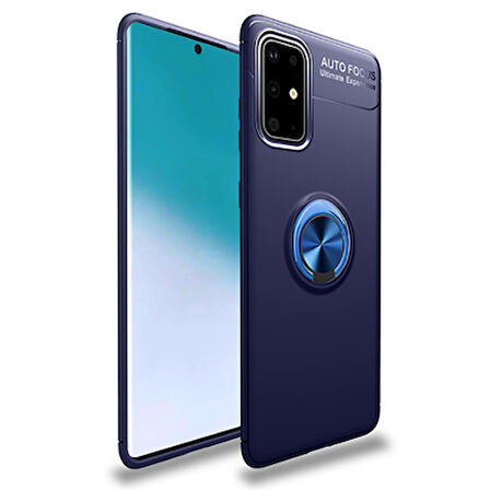 Samsung Galaxy A51 Ultra Koruma Sağlayan Stant Özellikli Yüzüklü Ravel Silikon Kılıf
