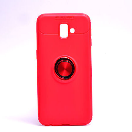 Samsung Galaxy J6 Plus  Kılıf Yüzüklü Sağlam Esnek Ringo Silikon Kapak
