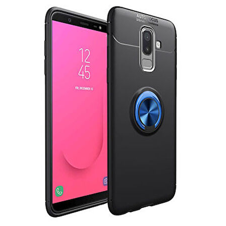 Samsung Galaxy J8  Kılıf Yüzüklü Sağlam Esnek Ringo Silikon Kapak