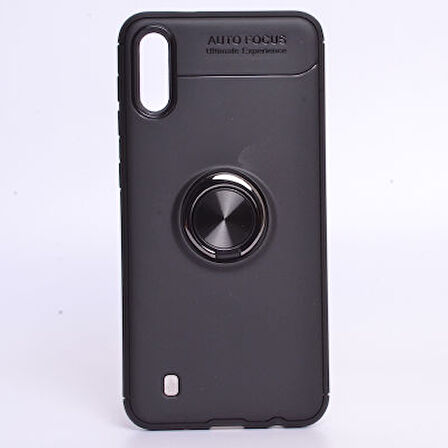 Samsung Galaxy M10 Kılıf Yüzüğü Stant ve Araç Tutucu Olabilen Şık Esnek Premium Silikon Kapak RYC/Ravel