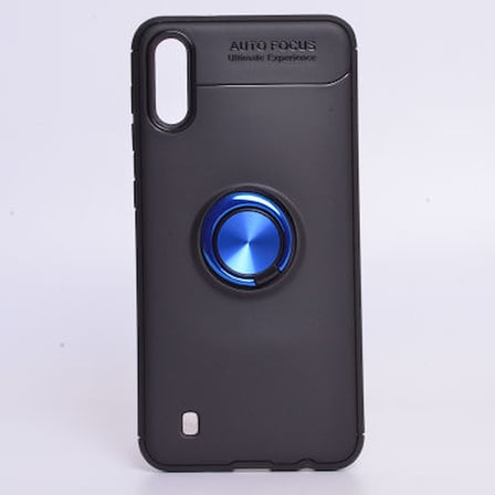 Samsung Galaxy M10 Ultra Koruma Sağlayan Stant Özellikli Yüzüklü Ravel Silikon Kılıf
