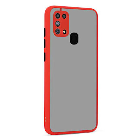 Samsung Galaxy M31 Kenarları Renkli Arkası Buğulu Şık Hux Silikon Kılıf