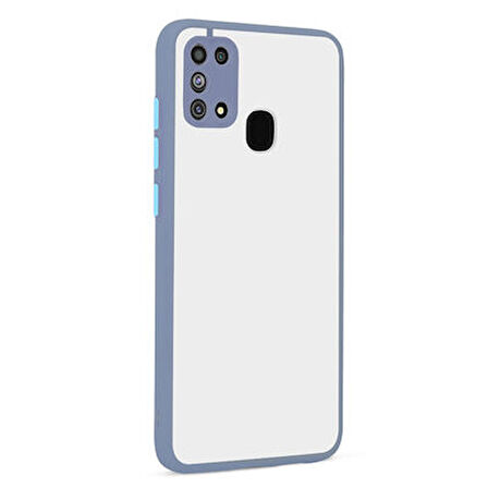 Samsung Galaxy M31 Kılıf Kenarları Renkli Sert Yapılı Şık Silikon Kapak RYC/Hux