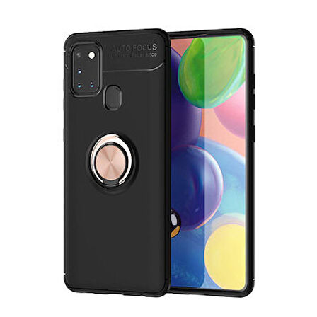 Samsung Galaxy M31 Ultra Koruma Sağlayan Stant Özellikli Yüzüklü Ravel Silikon Kılıf