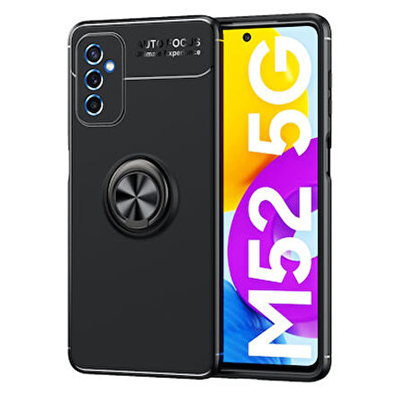 Samsung Galaxy M52  Kılıf Yüzüklü Sağlam Esnek Ringo Silikon Kapak