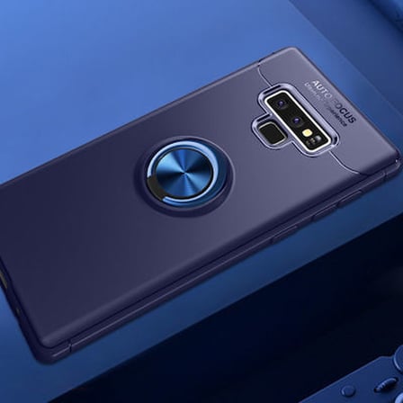 Samsung Galaxy Note 9 Ultra Koruma Sağlayan Stant Özellikli Yüzüklü Ravel Silikon Kılıf
