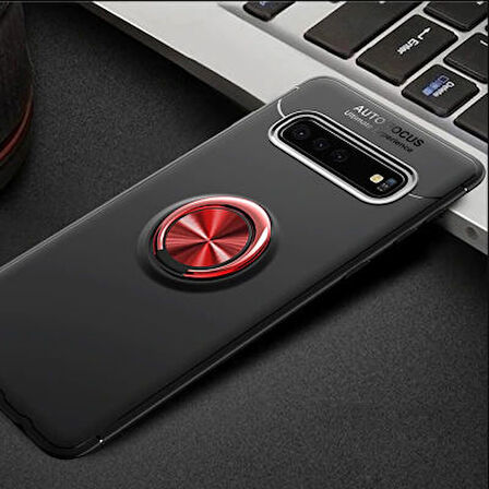 Samsung Galaxy S10 Plus  Kılıf Yüzüklü Sağlam Esnek Ringo Silikon Kapak