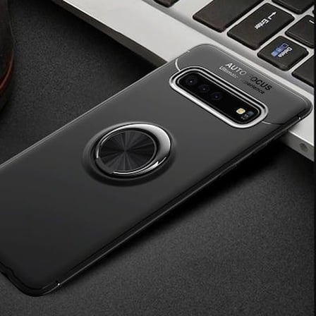 Samsung Galaxy S10 Kılıf Yüzüğü Stant ve Araç Tutucu Olabilen Şık Esnek Premium Silikon Kapak RYC/Ravel