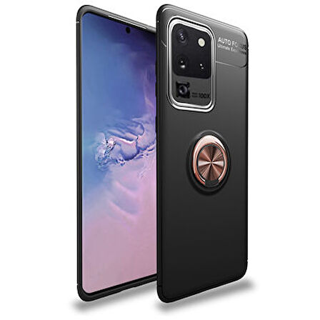 Samsung Galaxy S20 Ultra  Kılıf Yüzüklü Sağlam Esnek Ringo Silikon Kapak