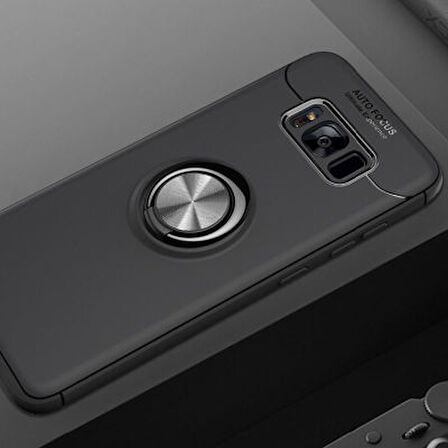 Samsung Galaxy S8 Plus Ultra Koruma Sağlayan Stant Özellikli Yüzüklü Ravel Silikon Kılıf