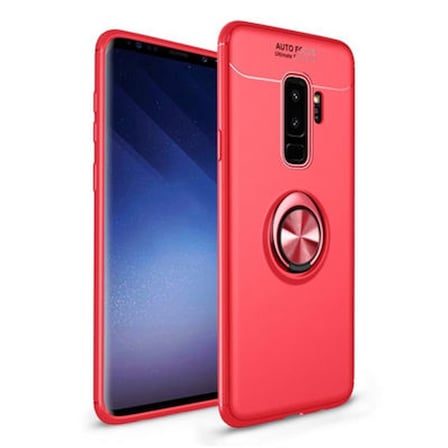 Samsung Galaxy S9 Plus Ultra Koruma Sağlayan Stant Özellikli Yüzüklü Ravel Silikon Kılıf