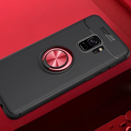 Samsung Galaxy S9 Ultra Koruma Sağlayan Stant Özellikli Yüzüklü Ravel Silikon Kılıf