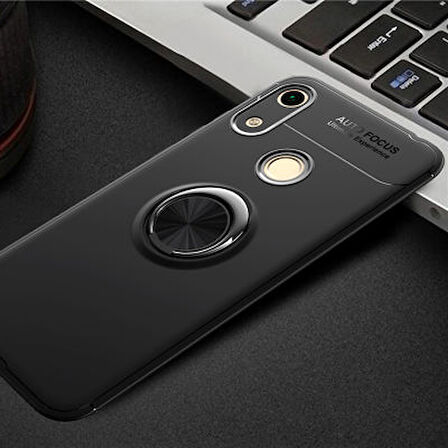Honor 8A Kılıf Yüzüğü Stant ve Araç Tutucu Olabilen Şık Esnek Premium Silikon Kapak RYC/Ravel