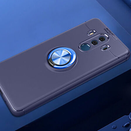 Huawei Mate 10 Pro Ultra Koruma Sağlayan Stant Özellikli Yüzüklü Ravel Silikon Kılıf
