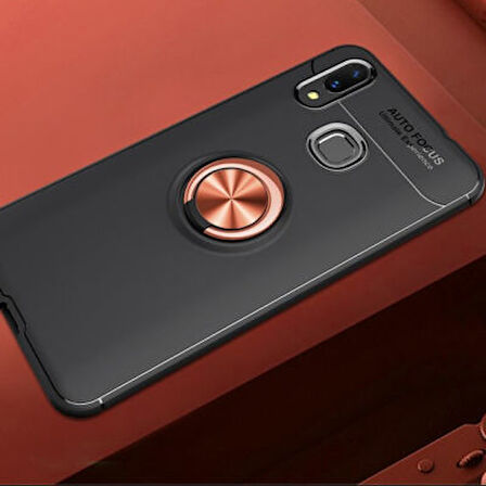 Huawei P Smart 2019 Kılıf Yüzüğü Stant ve Araç Tutucu Olabilen Şık Esnek Premium Silikon Kapak RYC/Ravel