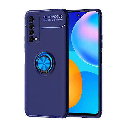 Huawei P Smart 2021 Ultra Koruma Sağlayan Stant Özellikli Yüzüklü Ravel Silikon Kılıf