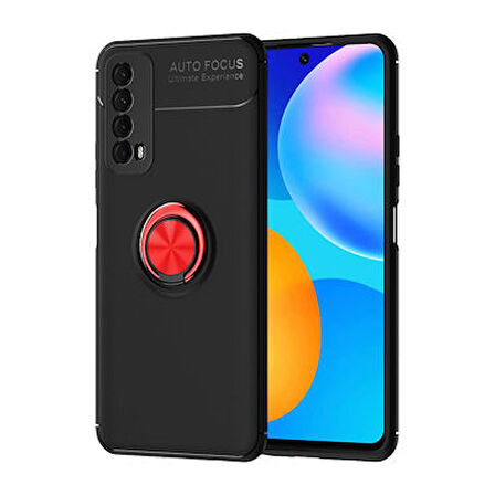 Huawei P Smart 2021 Ultra Koruma Sağlayan Stant Özellikli Yüzüklü Ravel Silikon Kılıf