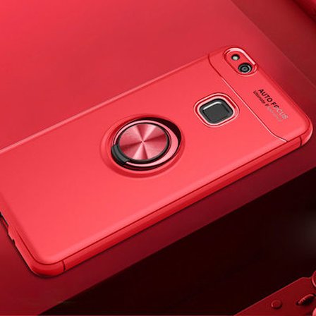Huawei P10 Lite Kılıf Yüzüğü Stant ve Araç Tutucu Olabilen Şık Esnek Premium Silikon Kapak RYC/Ravel