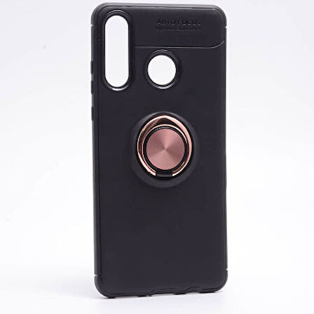 Huawei P30 Lite Kılıf Yüzüğü Stant ve Araç Tutucu Olabilen Şık Esnek Premium Silikon Kapak RYC/Ravel