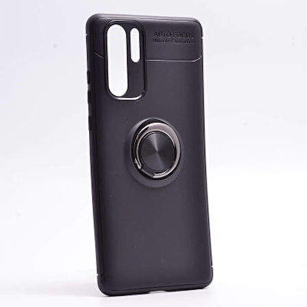 Huawei P30 Pro Ultra Koruma Sağlayan Stant Özellikli Yüzüklü Ravel Silikon Kılıf