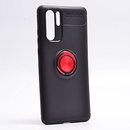 Huawei P30 Pro Ultra Koruma Sağlayan Stant Özellikli Yüzüklü Ravel Silikon Kılıf