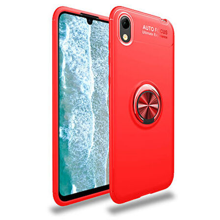 Huawei Y5 2019 Kılıf Yüzüğü Stant ve Araç Tutucu Olabilen Şık Esnek Premium Silikon Kapak RYC/Ravel