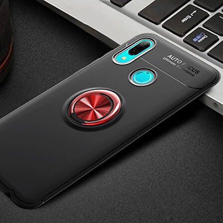 Huawei Y6 2019  Kılıf Yüzüklü Sağlam Esnek Ringo Silikon Kapak