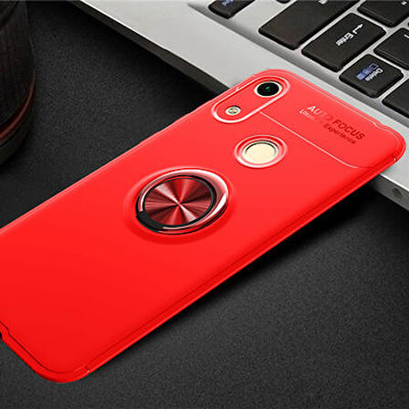 Huawei Y6S 2019  Kılıf Yüzüklü Sağlam Esnek Ringo Silikon Kapak