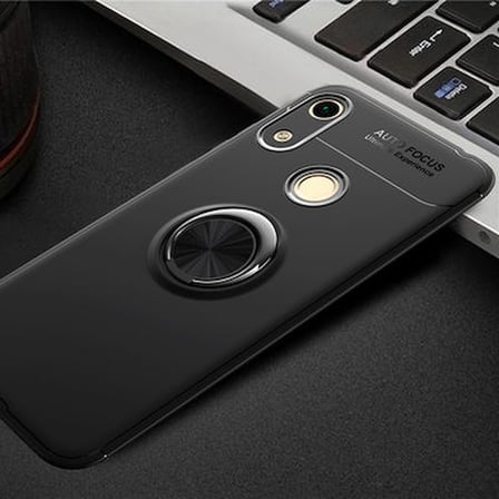Huawei Y6S 2019 Kılıf Yüzüğü Stant ve Araç Tutucu Olabilen Şık Esnek Premium Silikon Kapak RYC/Ravel