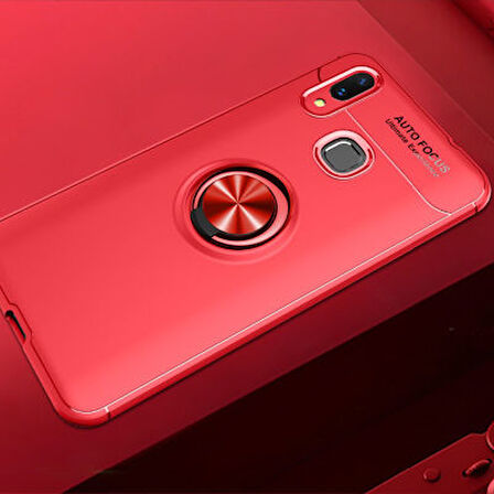 Huawei Y7 Prime 2019 Kılıf Yüzüğü Stant ve Araç Tutucu Olabilen Şık Esnek Premium Silikon Kapak RYC/Ravel