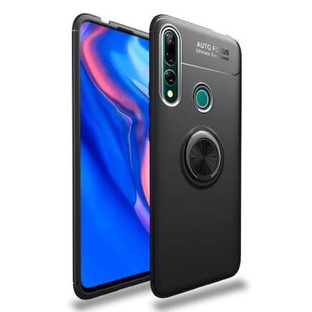 Huawei Y9 Prime 2019 Kılıf Yüzüğü Stant ve Araç Tutucu Olabilen Şık Esnek Premium Silikon Kapak RYC/Ravel