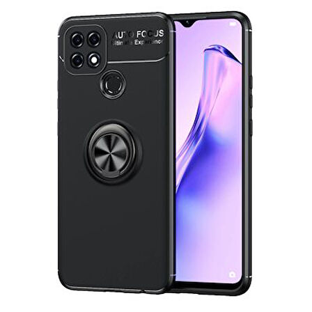 Oppo A15S  Kılıf Yüzüklü Sağlam Esnek Ringo Silikon Kapak