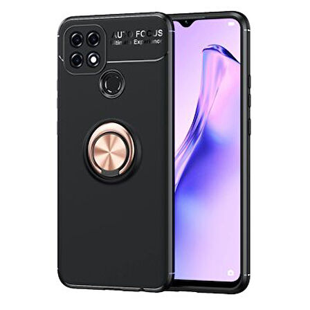 Oppo A15S  Kılıf Yüzüklü Sağlam Esnek Ringo Silikon Kapak