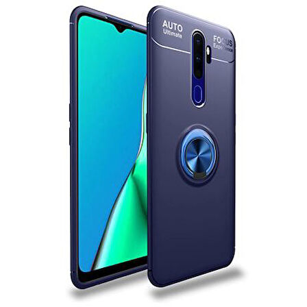 Oppo A5 2020 Kılıf Yüzüğü Stant ve Araç Tutucu Olabilen Şık Esnek Premium Silikon Kapak RYC/Ravel