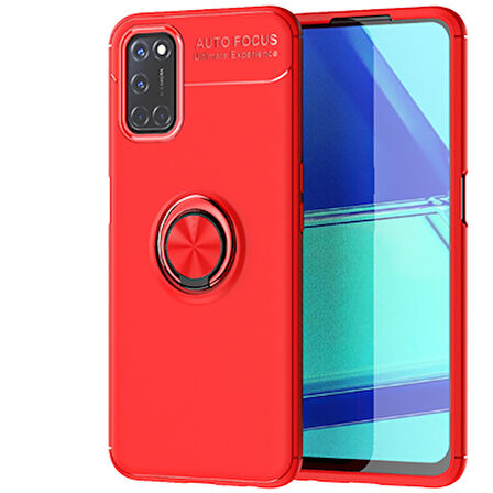 Oppo Reno A52  Kılıf Yüzüklü Sağlam Esnek Ringo Silikon Kapak