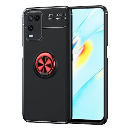 Oppo A54 4G Ultra Koruma Sağlayan Stant Özellikli Yüzüklü Ravel Silikon Kılıf