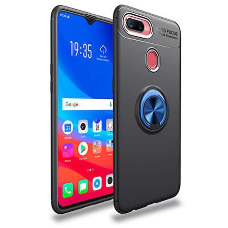Oppo A7X  Kılıf Yüzüklü Sağlam Esnek Ringo Silikon Kapak