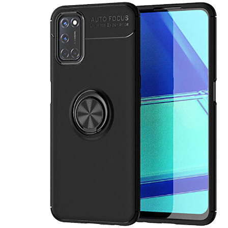 Oppo Reno A92  Kılıf Yüzüklü Sağlam Esnek Ringo Silikon Kapak