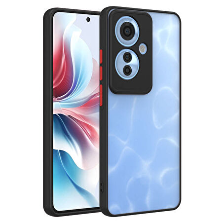 Oppo Reno 11F 5G Kılıf Kenarları Renkli Sert Yapılı Şık Silikon Kapak RYC/Hux
